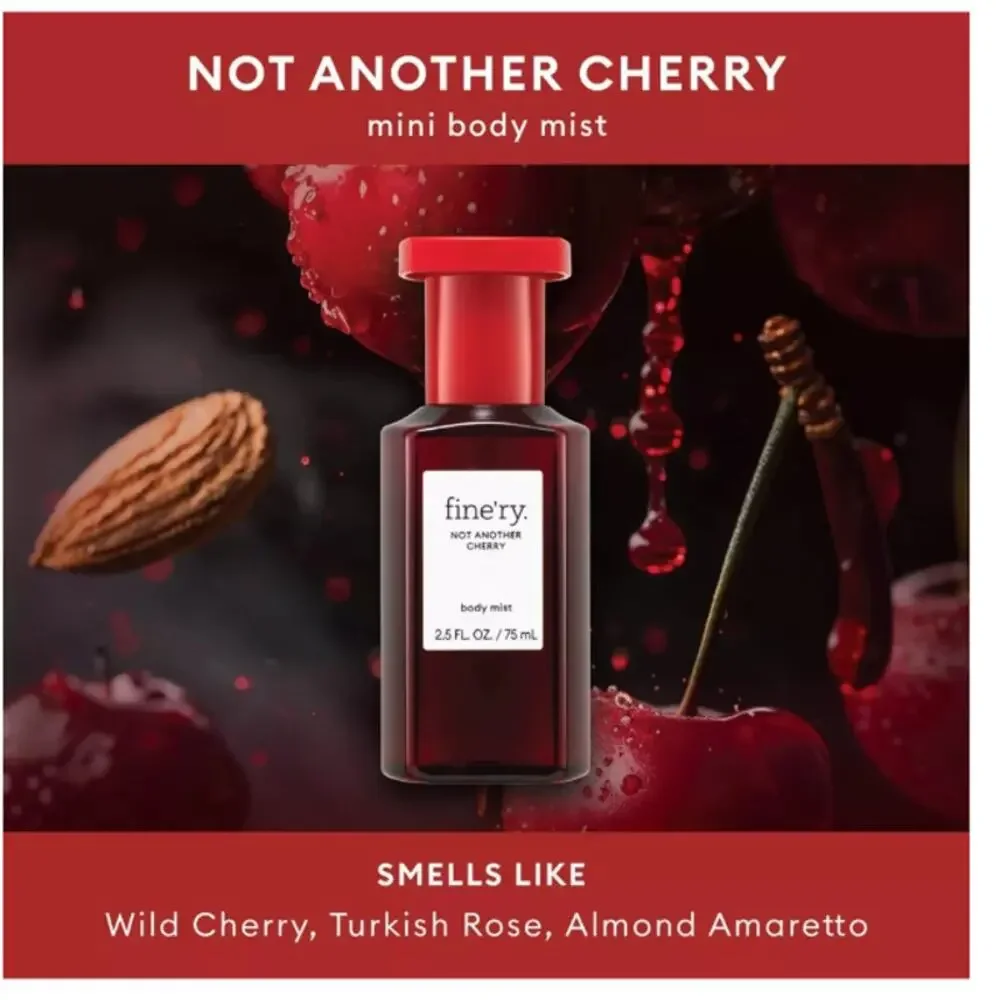 Fine'ry. Women's Body Wash 428 mL AND Body Mist 75mL - NOT ANOTHER CHERRY - NEW